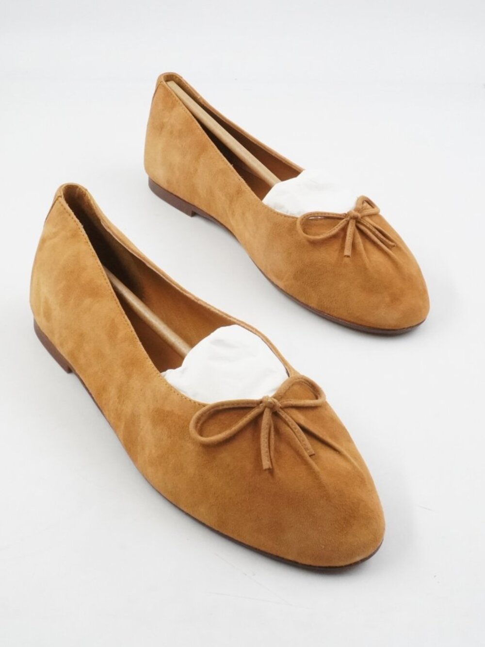 Sezane Agathe Low Ballerinas Ballet Flats in Hazelnut Suede Leather - US Size 11 - Picture 2 of 12